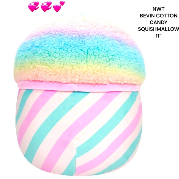 Kellytoy Toys Nwt Squishmallow Bevin The Cotton Candy Sz 1 Colorful